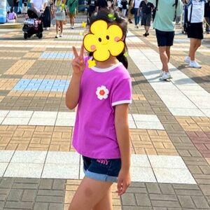 Purple Cat&Jack T-Shirt with Flower Patch